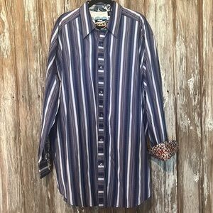 MEN’S ROBERT GRAHAM BUTTON DOWN LONG SLEEVE SHIRT, size 2xlb